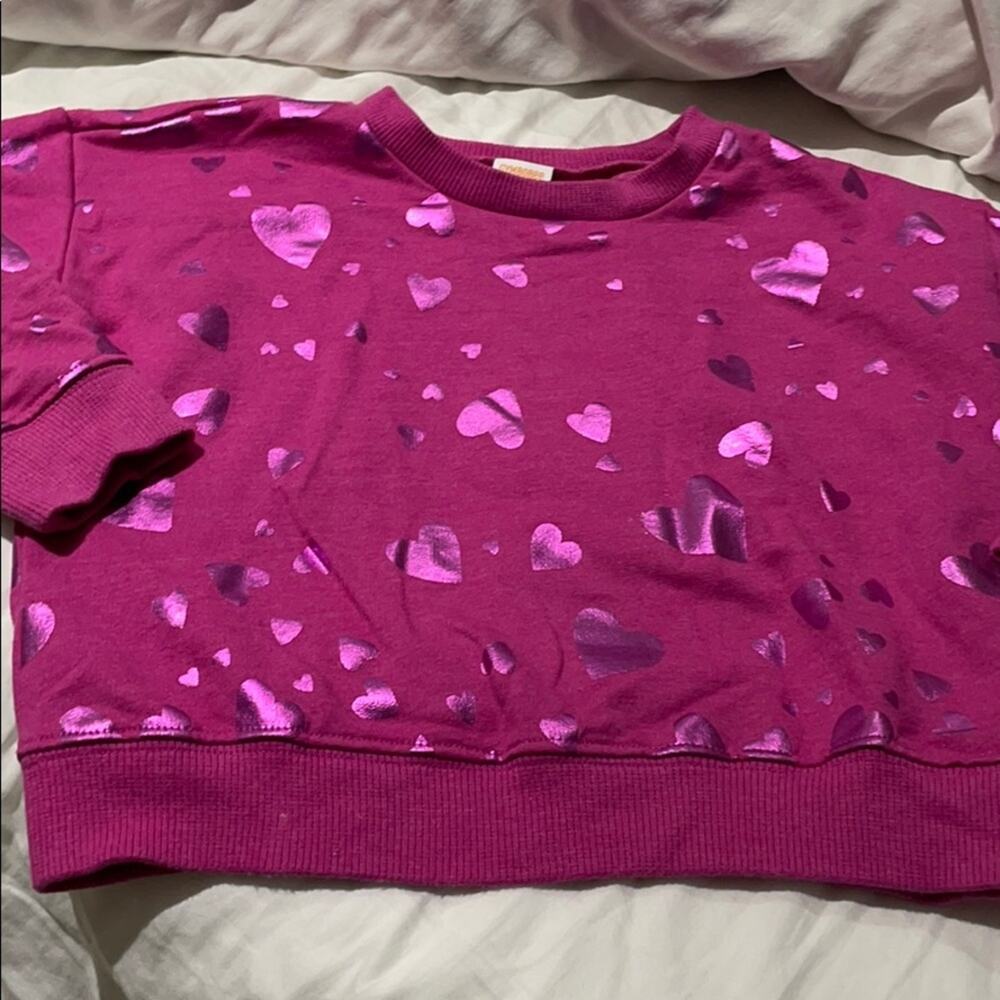 Gymboree 4 hot pink hearts sweatshirt worn once
